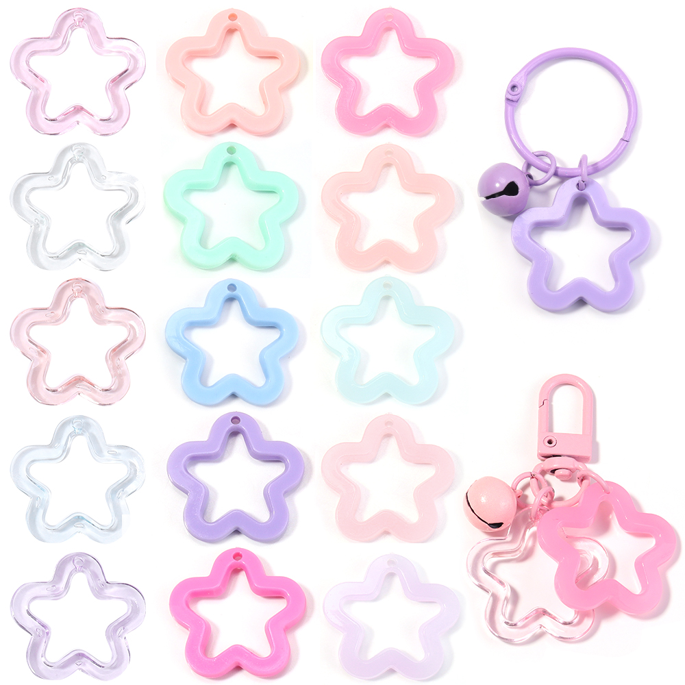 Resin Craft Projects - 30pcs/lot Colorful Acrylic Star Pendants 30mm