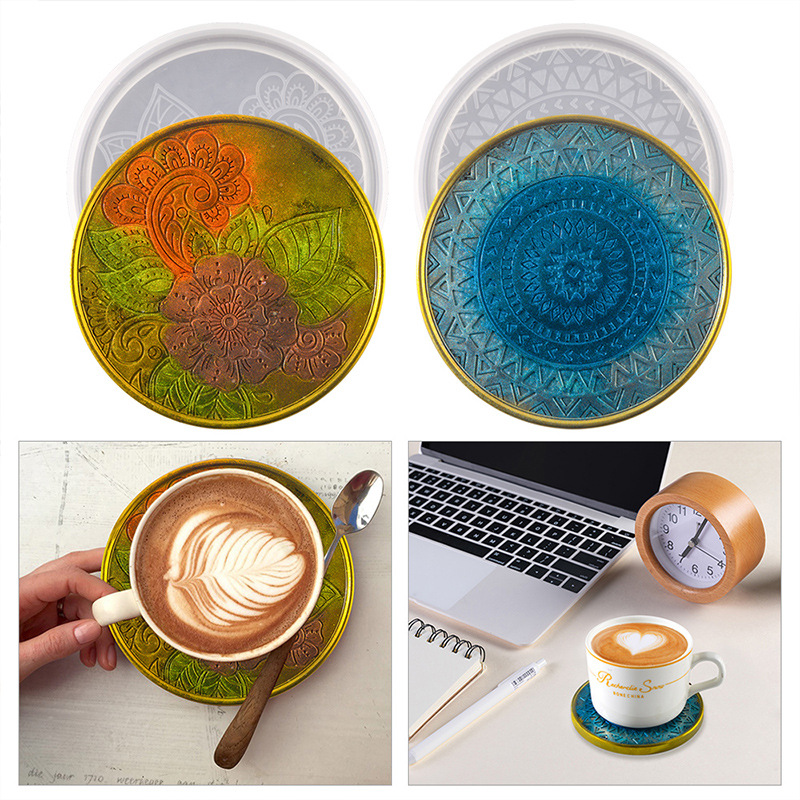 Flower Coaster Silicone Mold E - Coaster Mold Round review and price