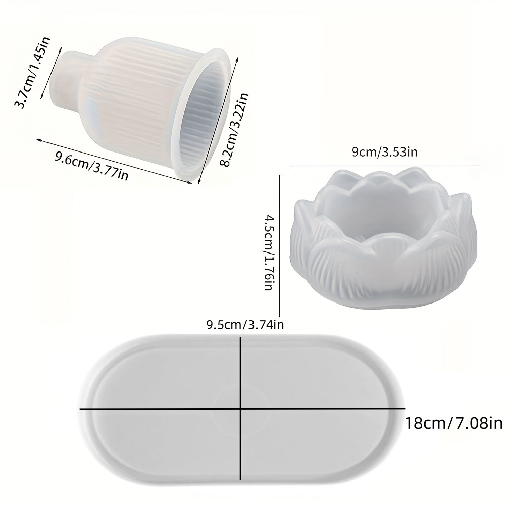 3pcs Silicone Mold Vases, Oval - Serving Tray Mold review and price