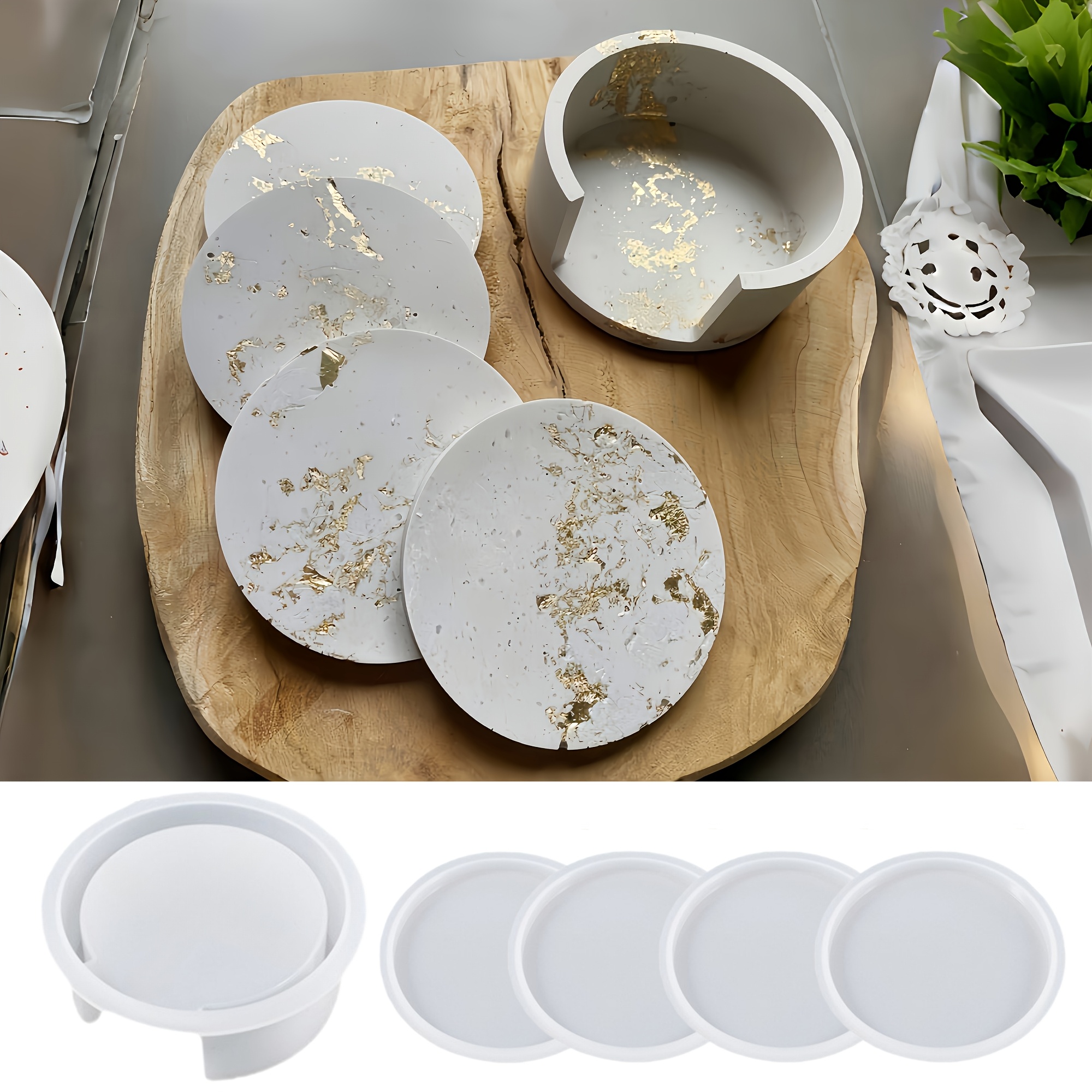 5pcs Round Coaster Silicone Mo - Coaster Mold Round review and price