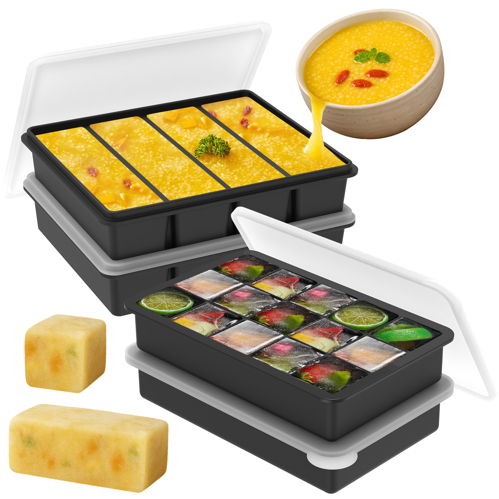 4 Pack Silicone Freezer Tray w - Serving Tray Mold review and price