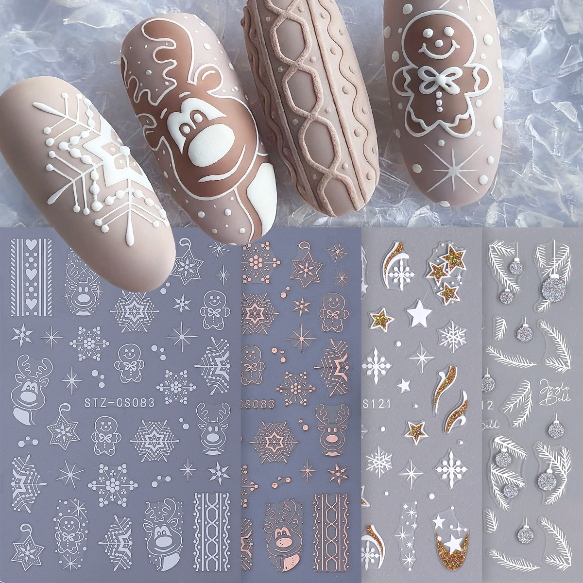 4pcs Winter Cartoon Christmas  - Gold Foil Flakes review and price