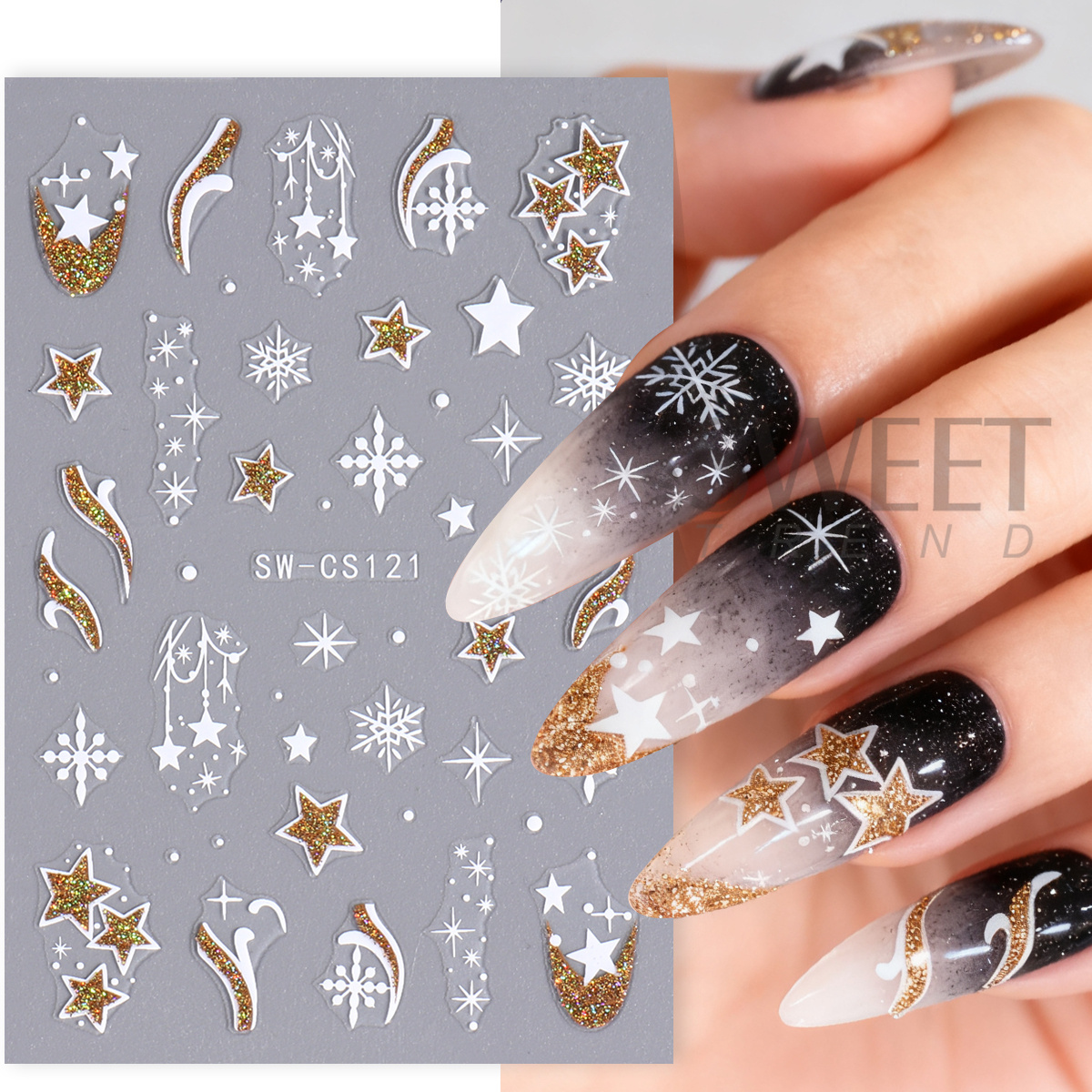 4pcs Winter Cartoon Christmas  - Gold Foil Flakes review and price