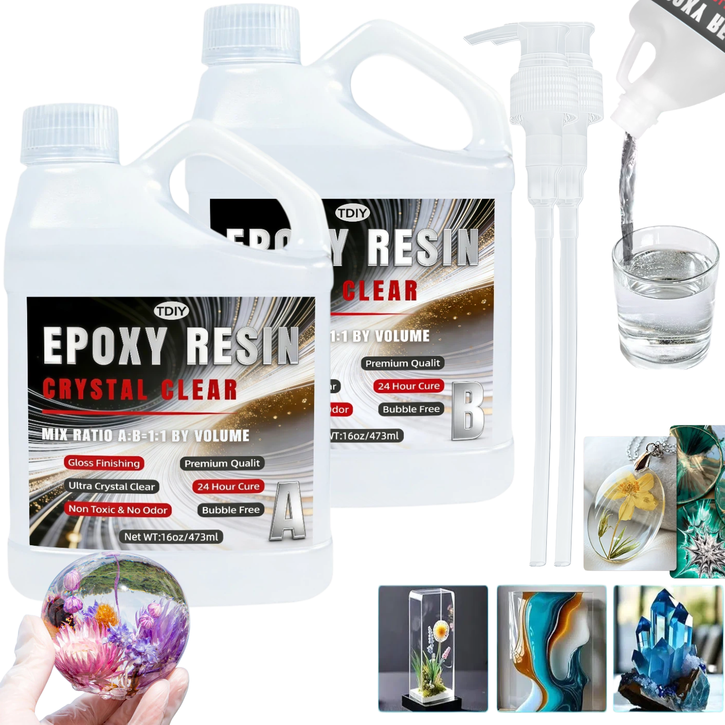 1:1 Crystal Clear Epoxy Resin  - Resin Jewelry Kit review and price