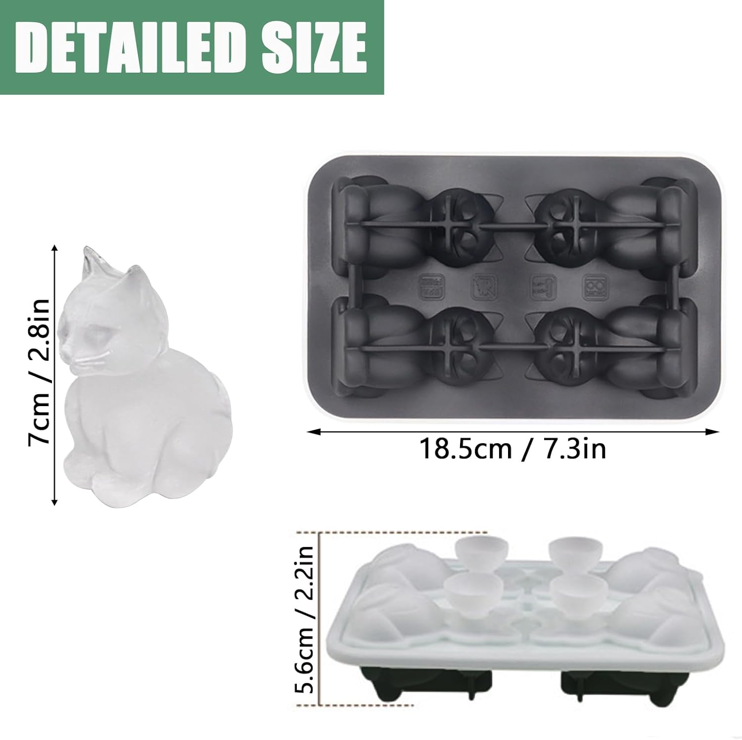 3D Cat Ice Cube Mold, Admaison - Silicone Mold Tray review and price
