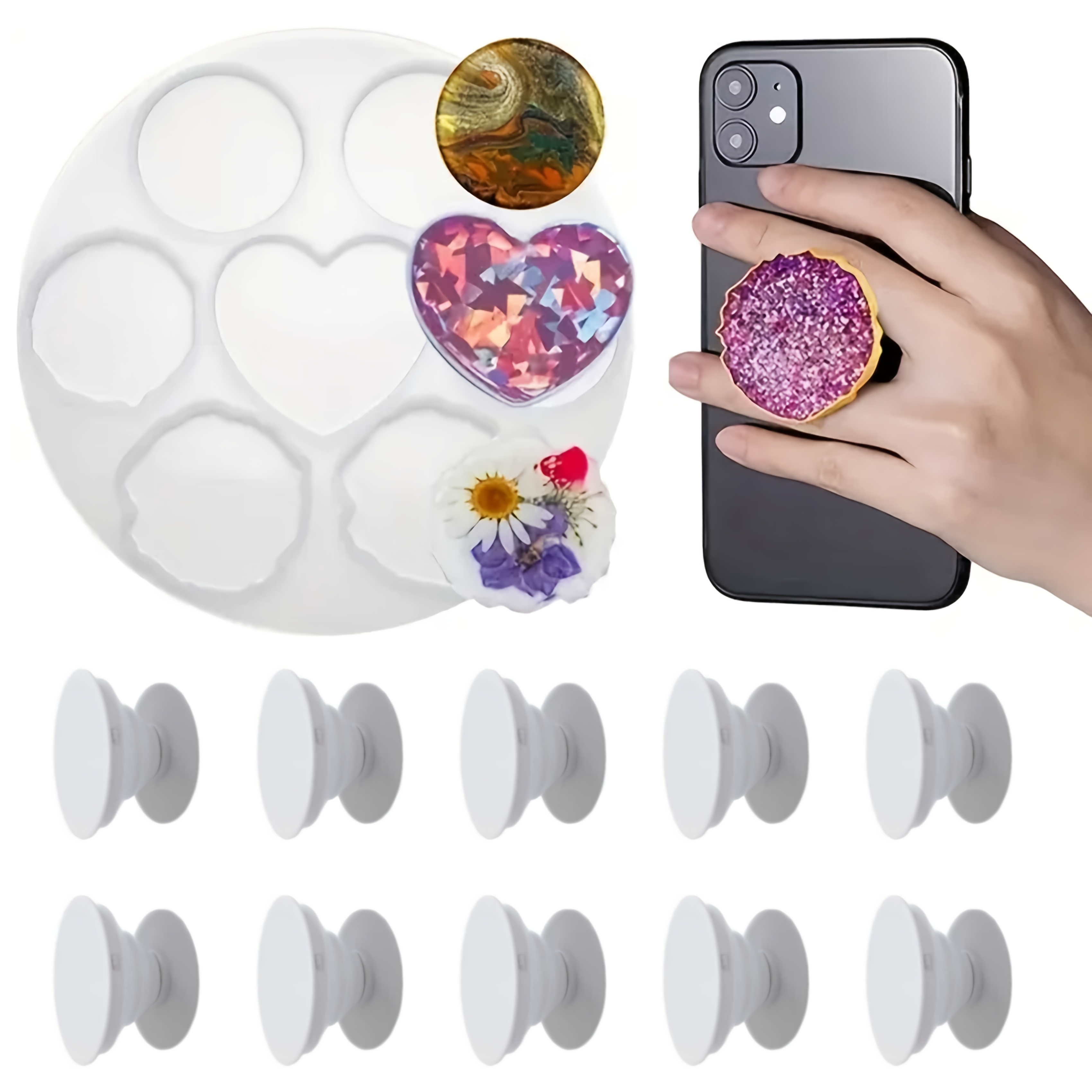 11Pcs, Irregular Phone Holder  - Coaster Mold Round review and price