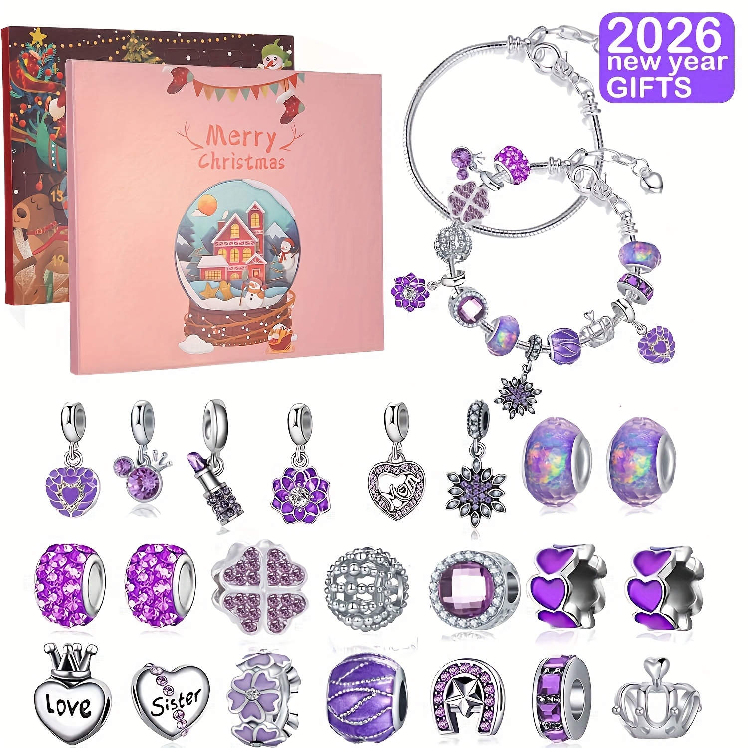 Christmas purple beads DIY jew - Resin Jewelry Kit review and price