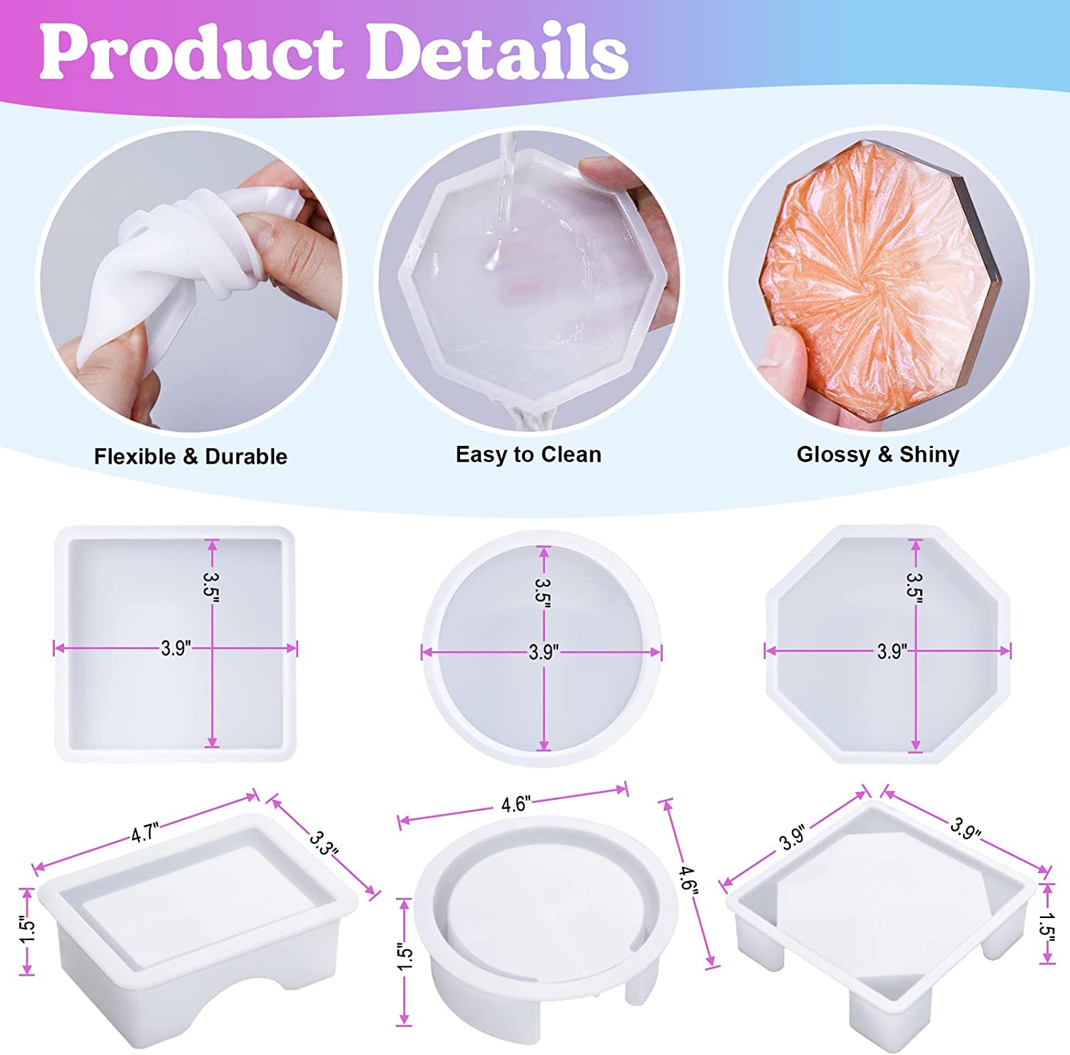 Coaster Resin Molds Silicone,  - Coaster Mold Round review and price